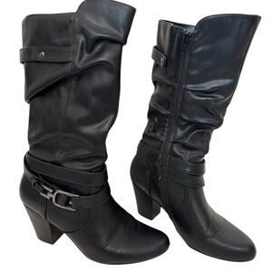 WHITE MOUNTAIN Black Mid Calf Boots Size 8